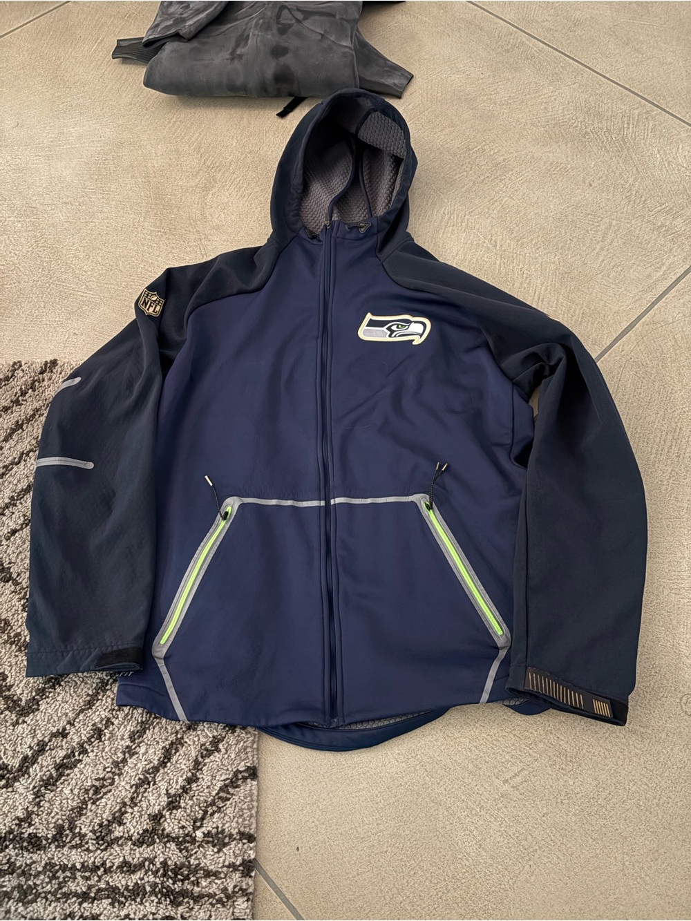 Nike NFL Seattle Seahawks "KO Chainmaille" Full-Zip Sideline Fleece Hoodie Lg